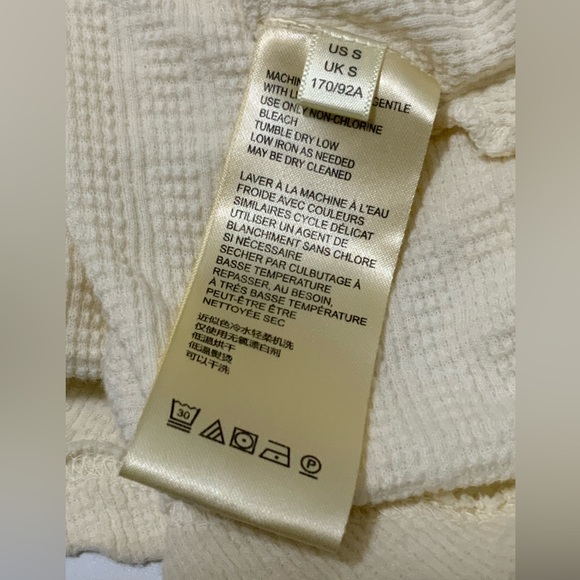 NWOT Free People Short Sleeve Button-Down Shirt Ivory S - Picture 8 of 10